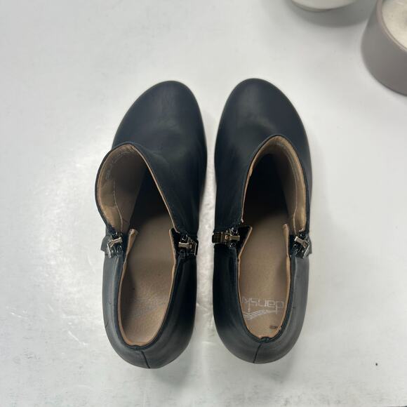 Dansko Lizanne Leather Boot Black Side Zip Round Toe Women's 6.5/EU 37 NWOB - Picture 7 of 9